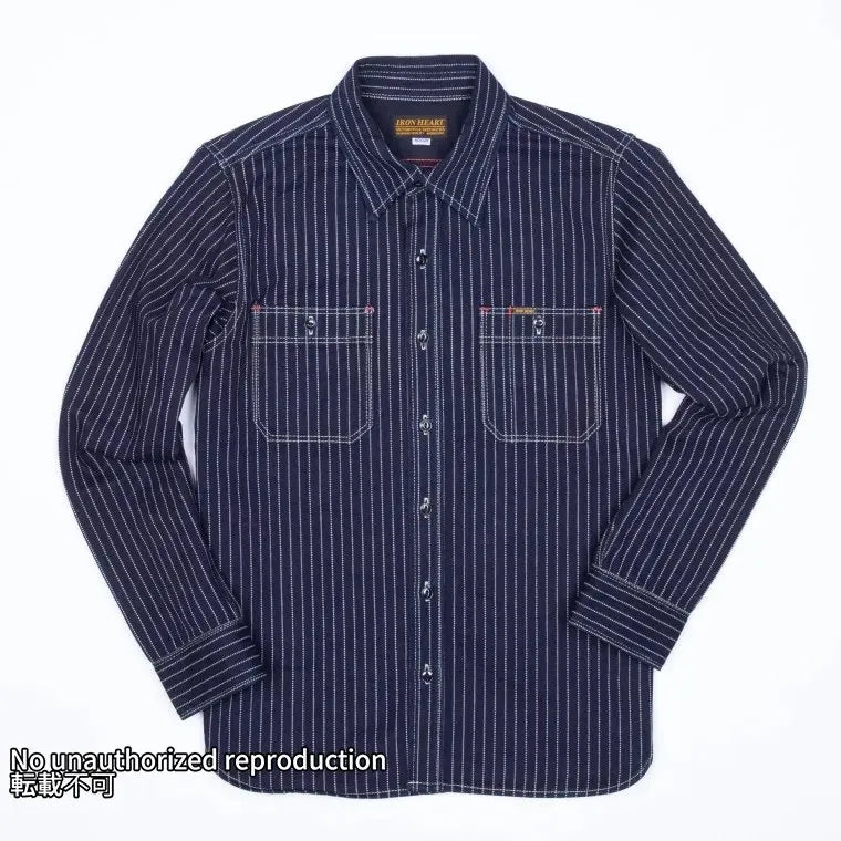IRON HEART インディゴウォバッシュ ワークシャツ XLサイズ IHSH-266】ウォバッシュ ワークシャツ／インディゴ – IRON HEART