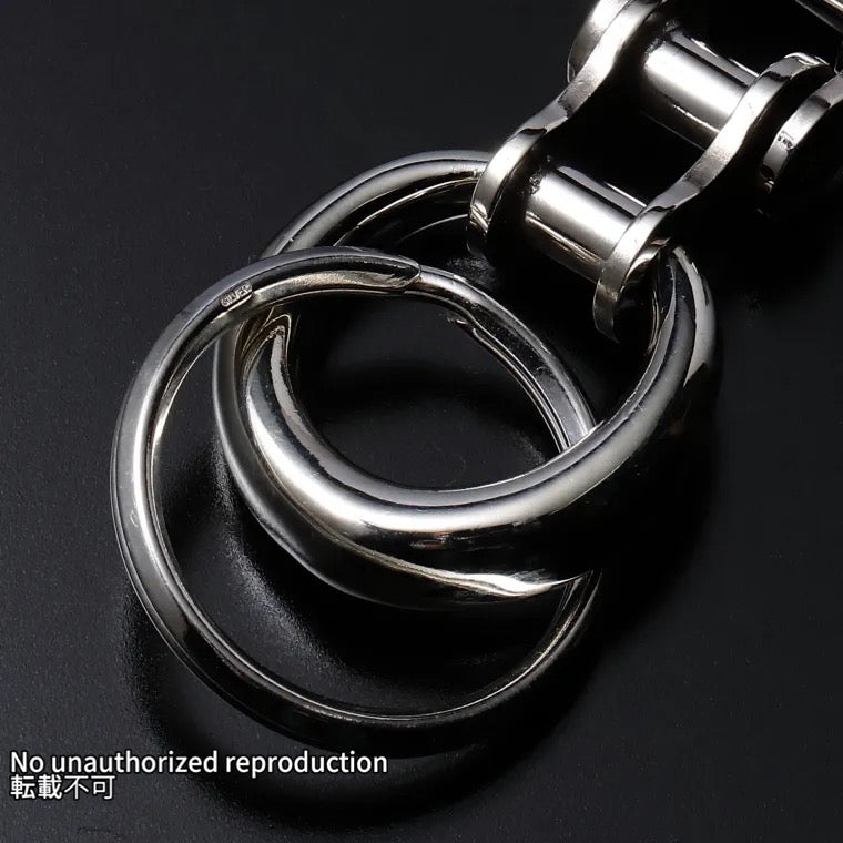 バイクチェーンタイプ シルバーキーホルダー