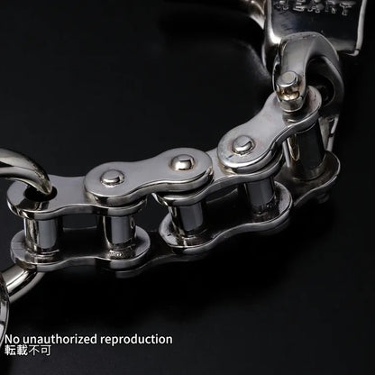 バイクチェーンタイプ シルバーキーホルダー