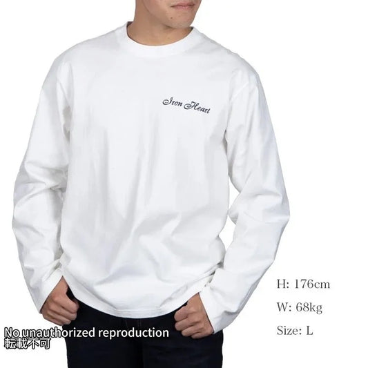 7.5ozループウィールクルーネック長袖Ｔシャツ／ホワイト