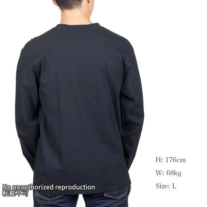 7.5ozループウィールクルーネック長袖Ｔシャツ／ブラック