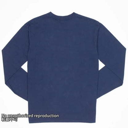 7.5ozループウィールクルーネック長袖Ｔシャツ／ネイビー