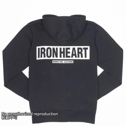 ヘビージップアップパーカー（IRONHEARTロゴ）／ブラック