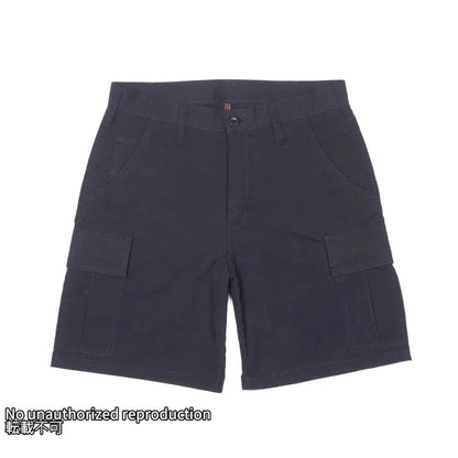 撥水加工リップストップカーゴショーツ／ブラック