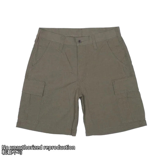 撥水加工リップストップカーゴショーツ／ODグリーン