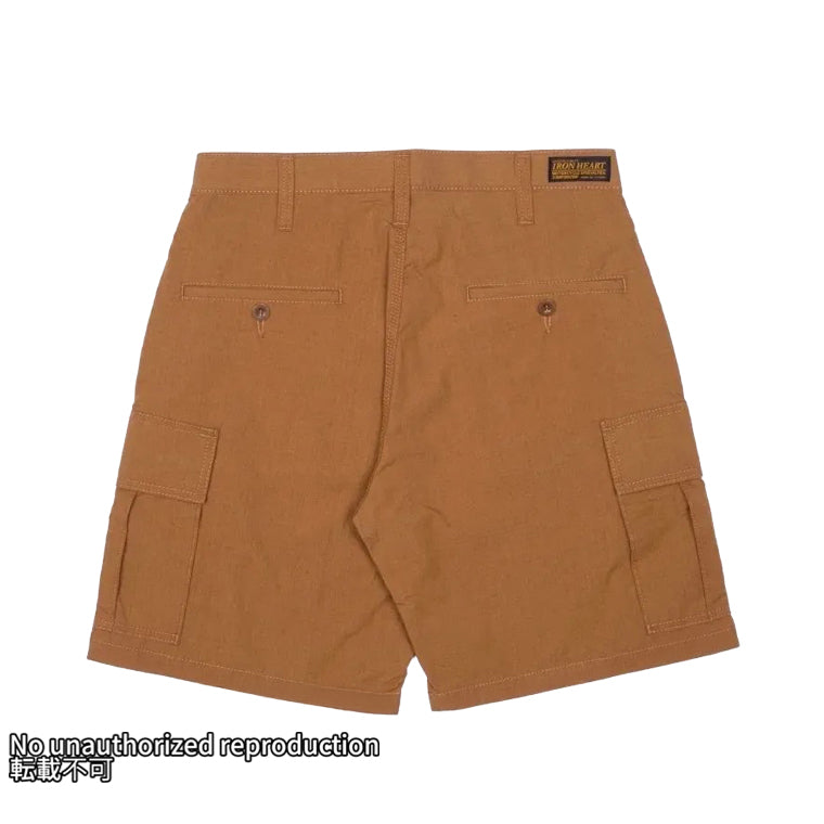 撥水加工リップストップカーゴショーツ／ブラウン