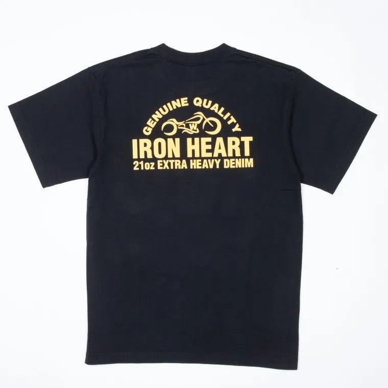 7.5ozヘビーボディプリントTシャツ(バイクロゴ柄)／ブラック