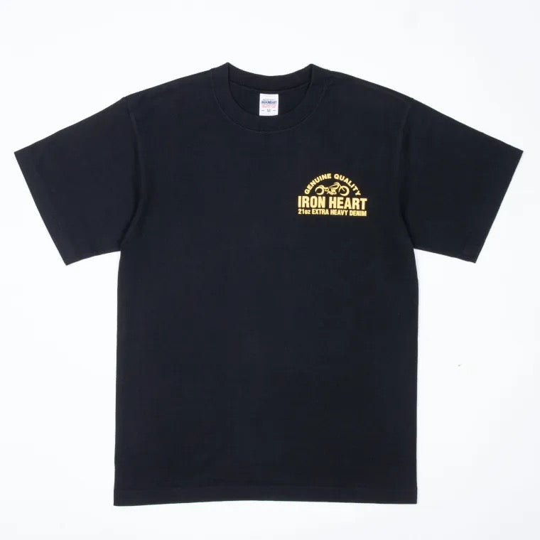 7.5ozヘビーボディプリントTシャツ(バイクロゴ柄)／ブラック
