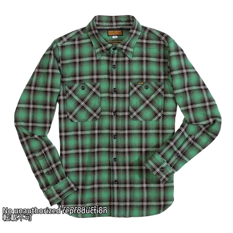 UHFワークシャツ-グリーンチェック-／グリーン