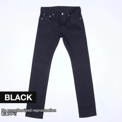 21oz セルビッチストレッチスーパースリムストレート／ブラック