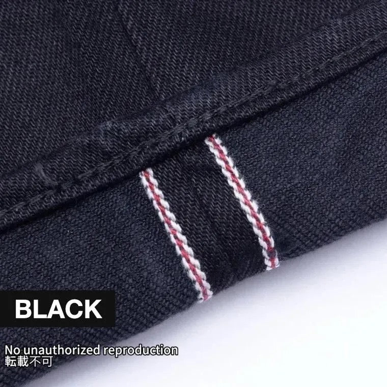 21oz セルビッチストレッチスーパースリムストレート／ブラック