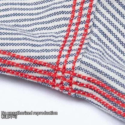 インディゴオックスフォードセルビッチ半袖シャツ／ヒッコリー