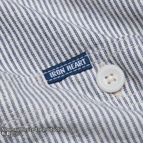 インディゴオックスフォードセルビッチ半袖シャツ／ヒッコリー