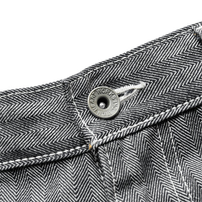 【830】ヘリンボーンペインターパンツ／ブラック