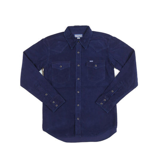 【IHSH-438】インディゴセルビッチコーデュロイウエスタンシャツ／インディゴ