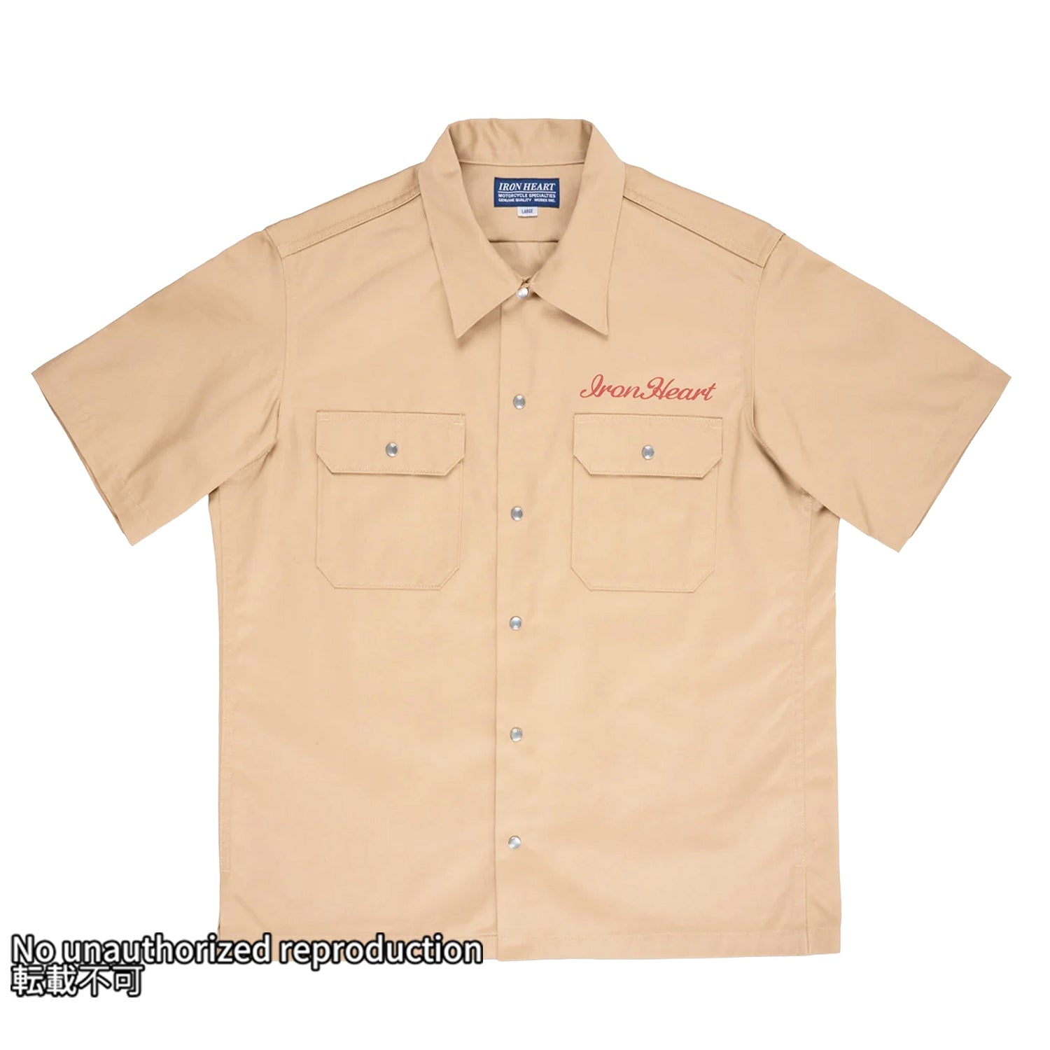 Iron Heart 半袖ワークシャツ ベージュ SHIRTS – IRON HEART