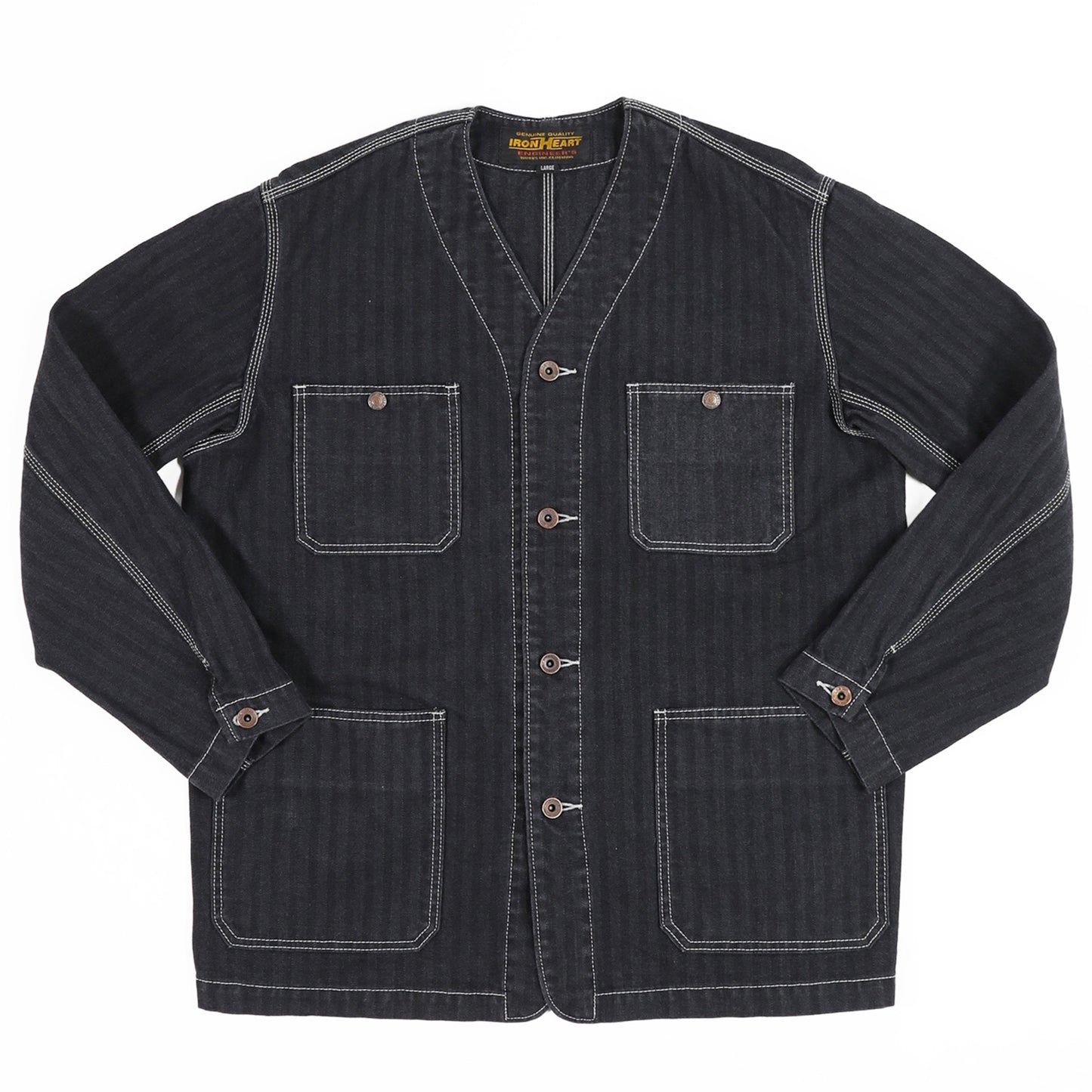 【IHJ-158】ヘリンボーンカラーレスチョアジャケット／ブラック