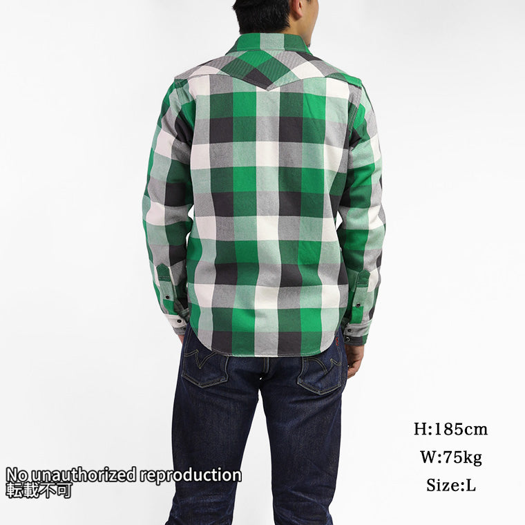 UHFヴィンテージチェックウエスタンシャツ／グリーン