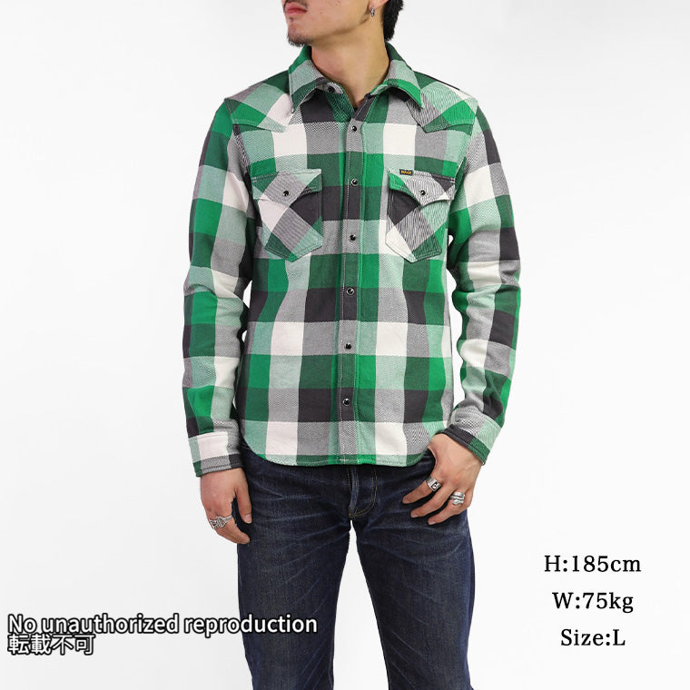 UHFヴィンテージチェックウエスタンシャツ／グリーン – IRON HEART