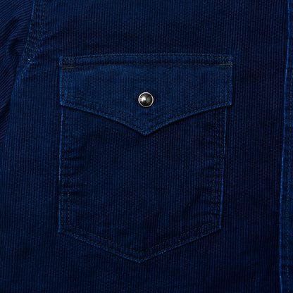 【IHSH-438】インディゴセルビッチコーデュロイウエスタンシャツ／インディゴ