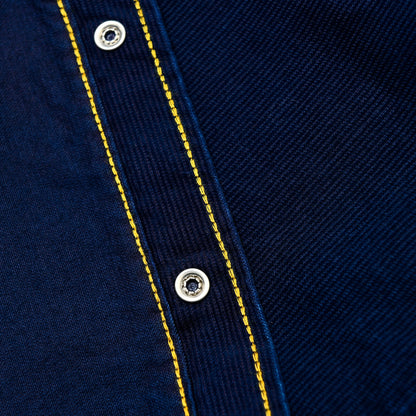 【IHSH-438】インディゴセルビッチコーデュロイウエスタンシャツ／インディゴ