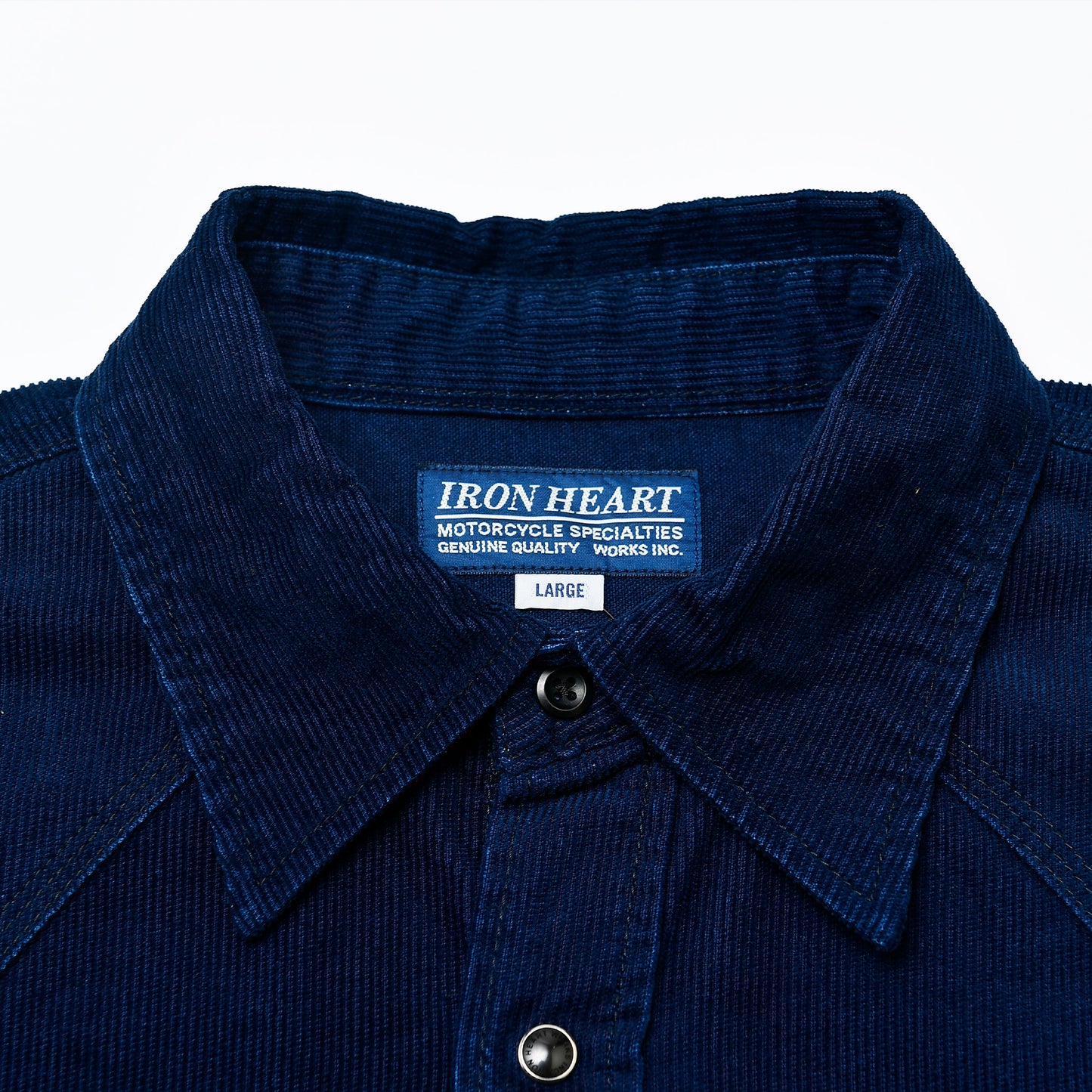 【IHSH-438】インディゴセルビッチコーデュロイウエスタンシャツ／インディゴ