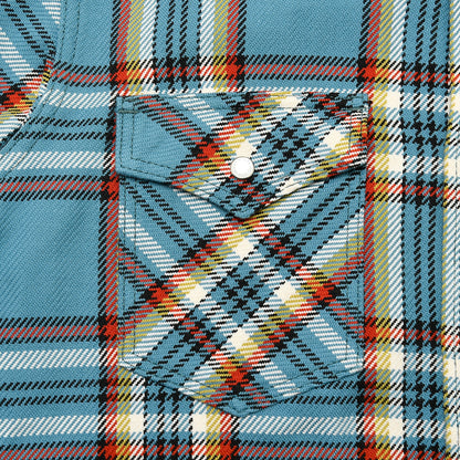 【IHSH-440】春ネルウエスタンシャツ／サックス