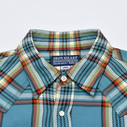 【IHSH-440】春ネルウエスタンシャツ／サックス