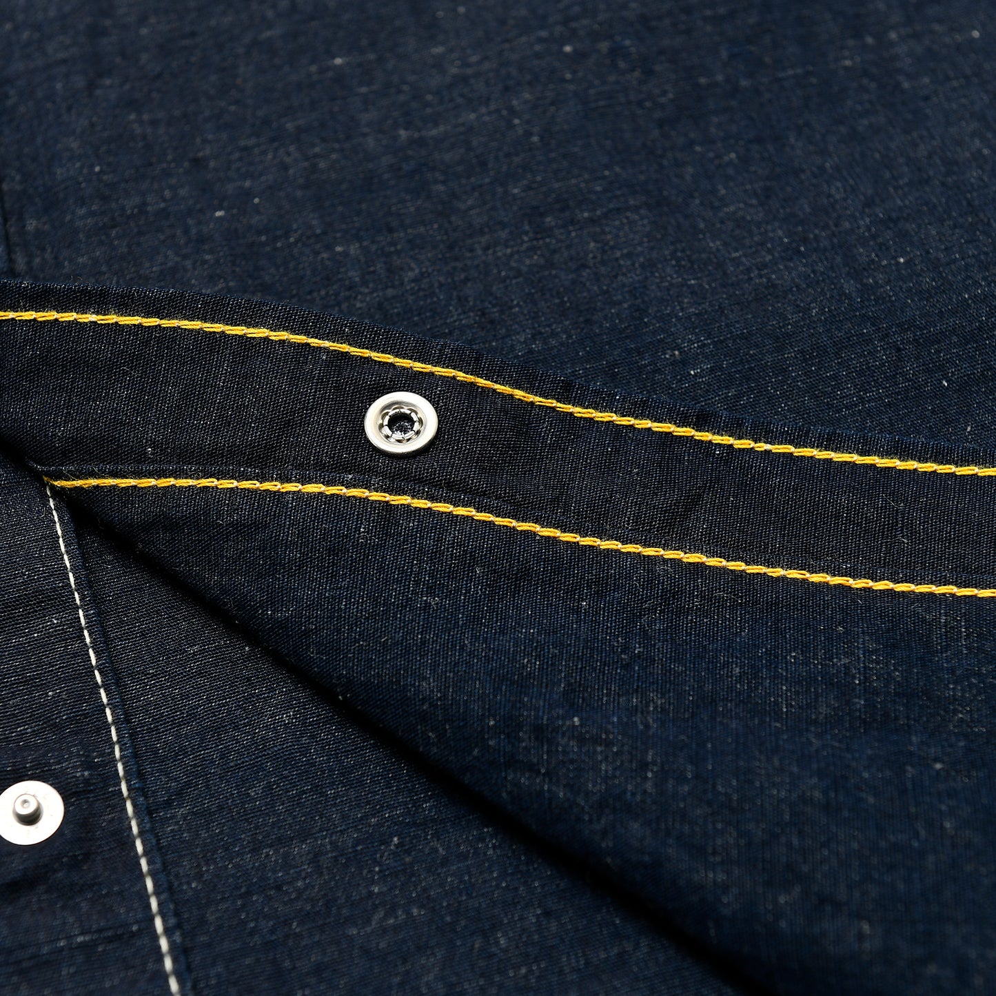 【IHSH-444】綿麻シャンブレーウエスタンシャツ／インディゴ