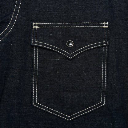 【IHSH-444】綿麻シャンブレーウエスタンシャツ／インディゴ