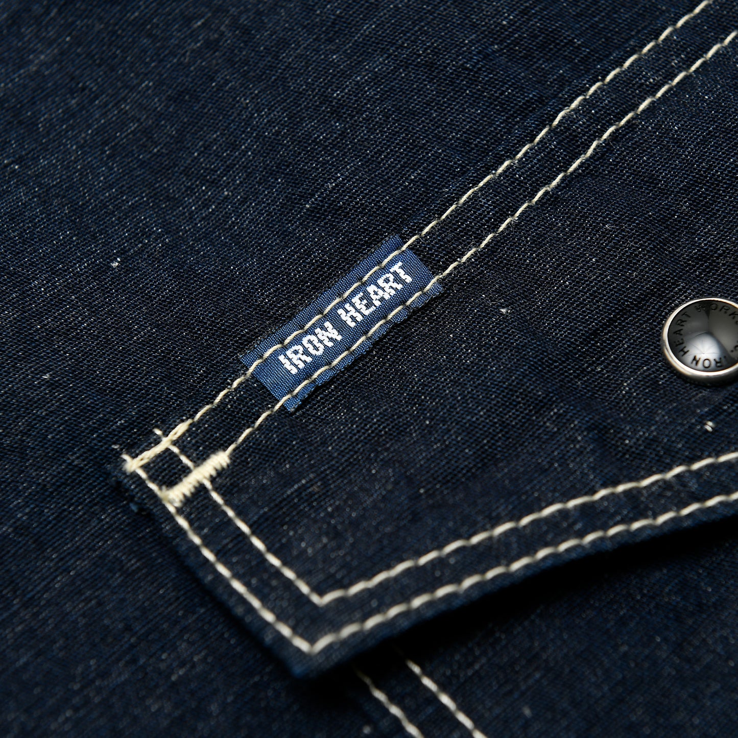 【IHSH-444】綿麻シャンブレーウエスタンシャツ／インディゴ