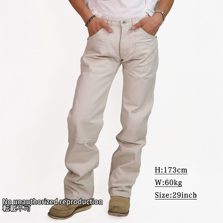 ヘビーダック ダブルニーロガージーンズ／アイボリー