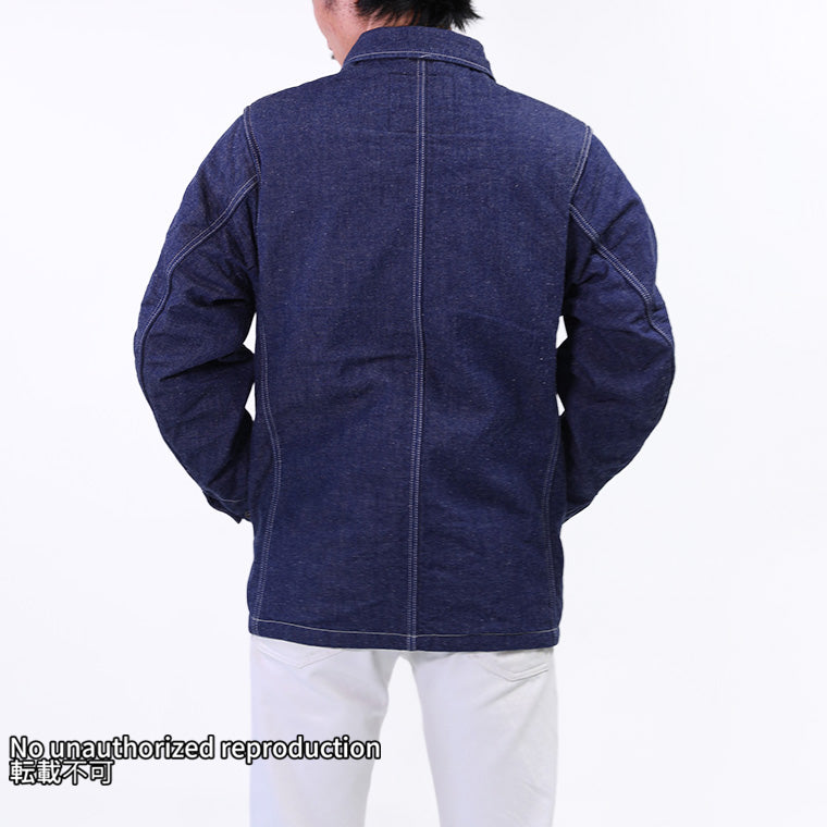 裏地付きデニムチョアジャケット／インディゴ