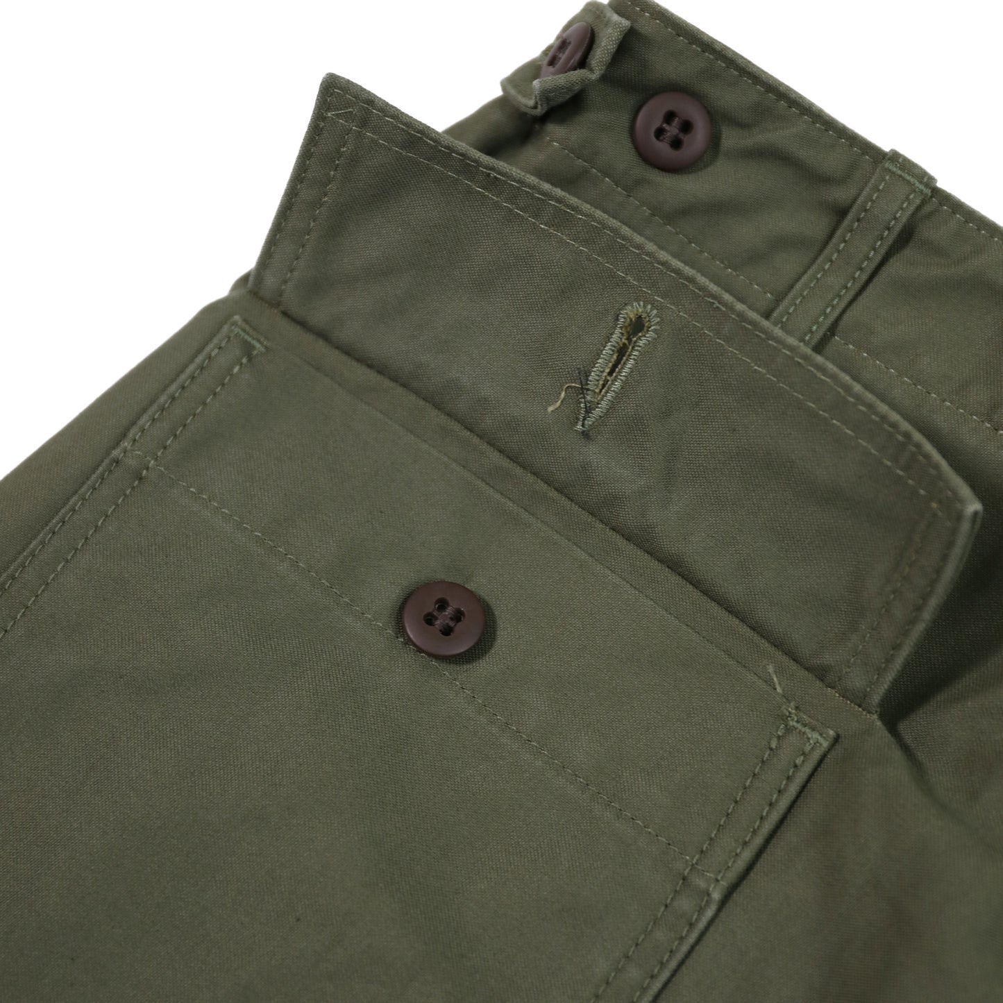 【744】硫化染バックサテンベーカーパンツ／アーミーグリーン