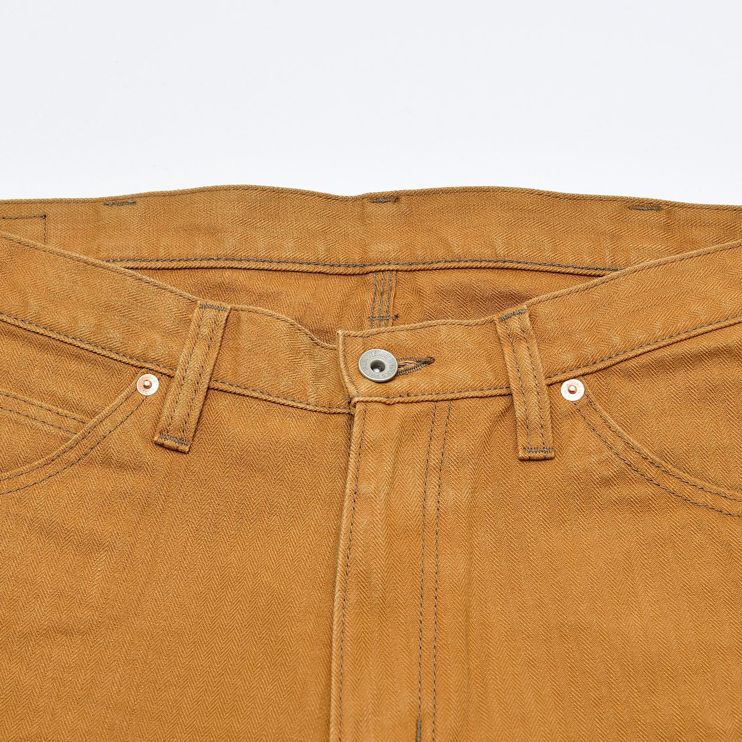 【831】硫化染ヘリンボーンペインターパンツ／ブラウン