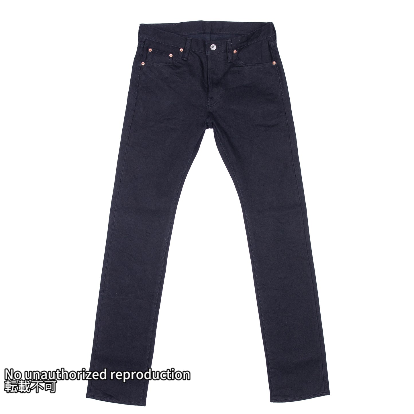 21oz セルビッチストレッチスーパースリムストレート／ブラック