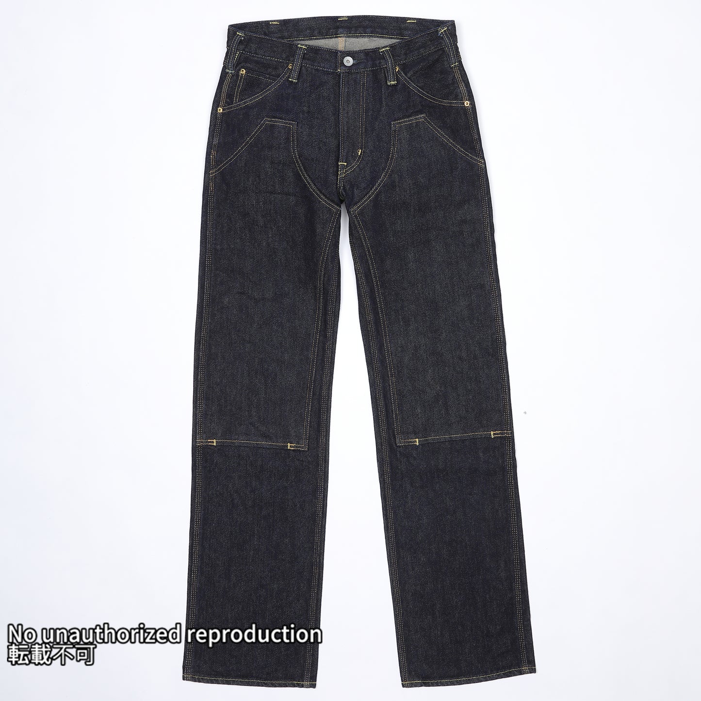 21ozセルビッチデニム ダブルニーロガージーンズ／インディゴ