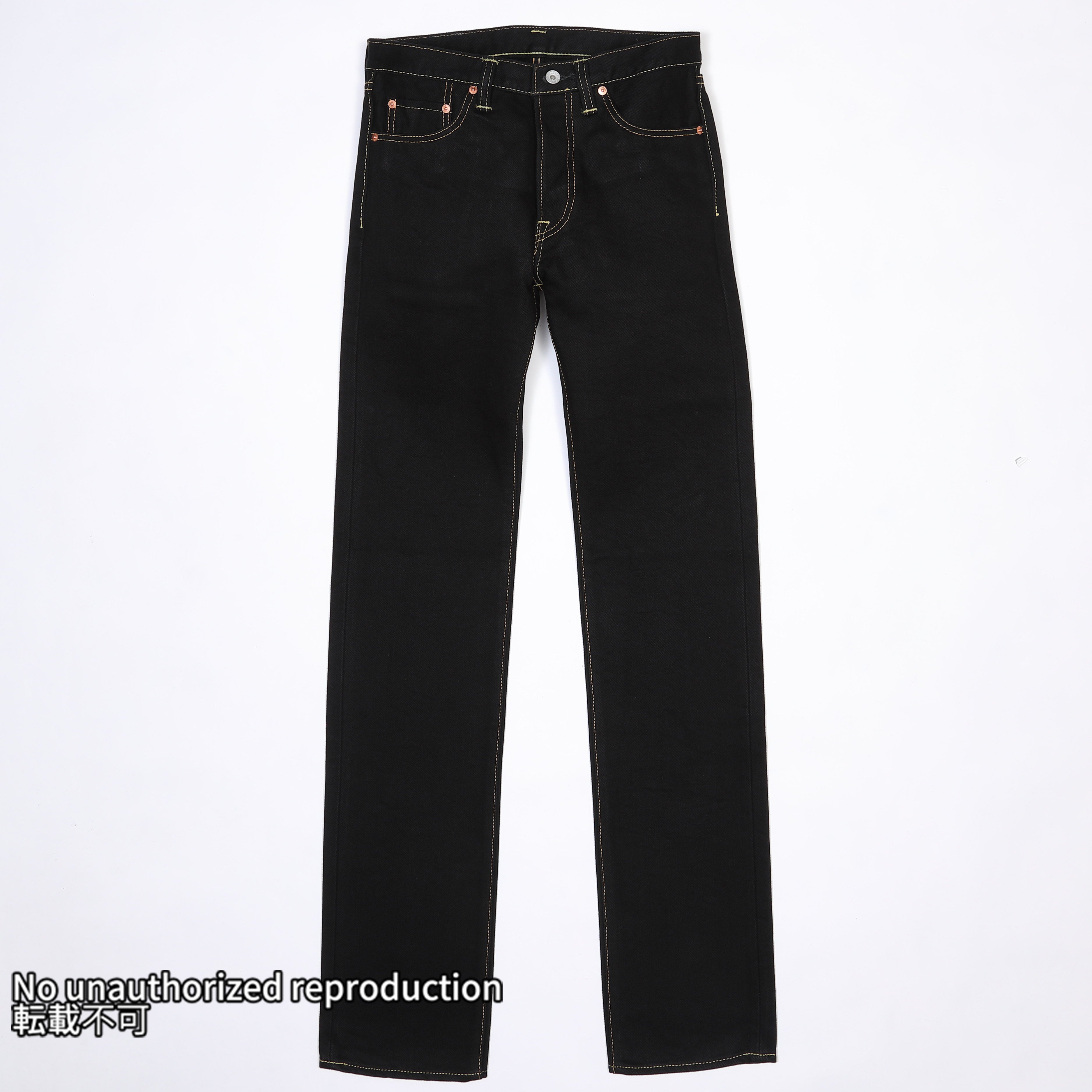 21ozセルビッチブラックデニム スリムストレート – IRON HEART