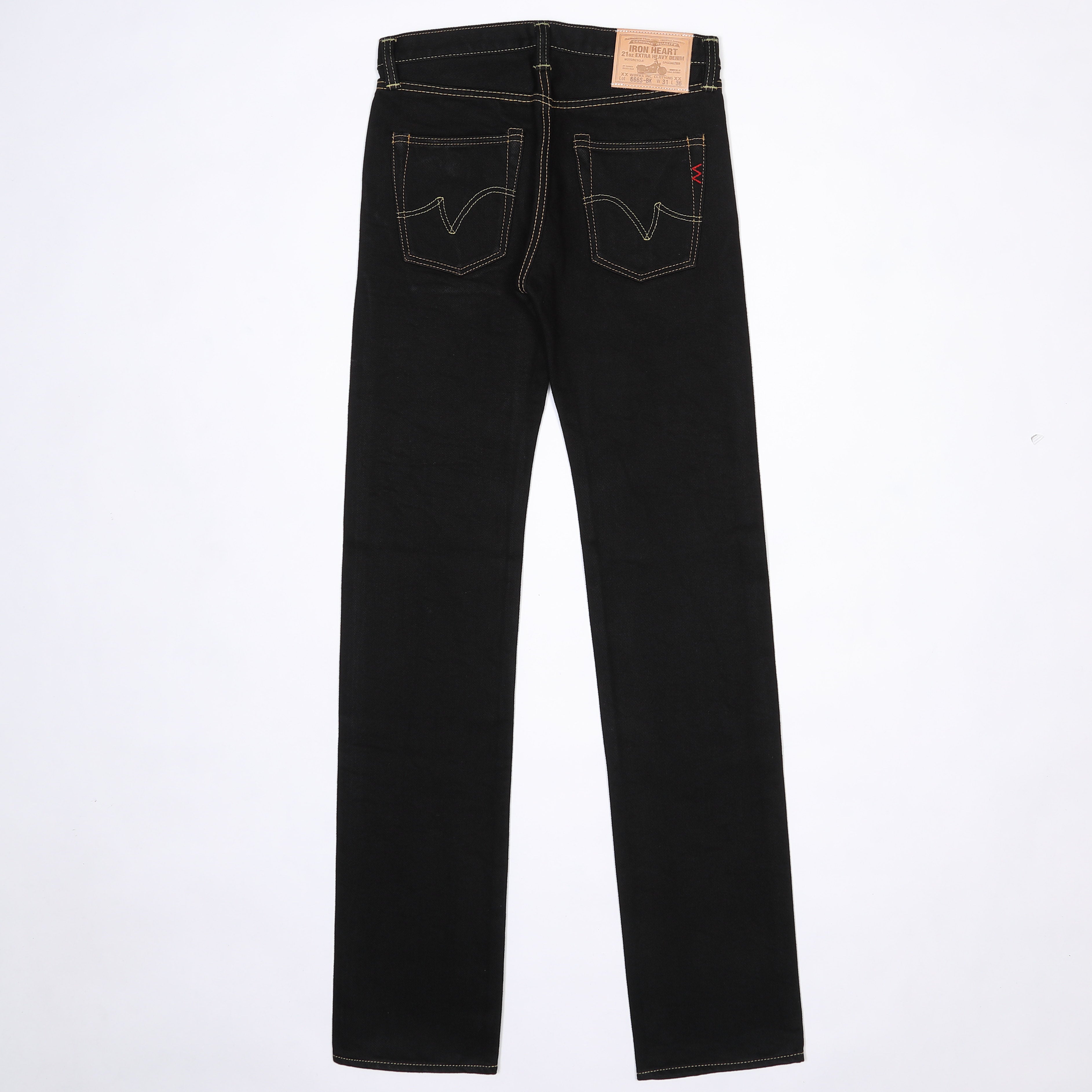 21ozセルビッチブラックデニム スリムストレート – IRON HEART