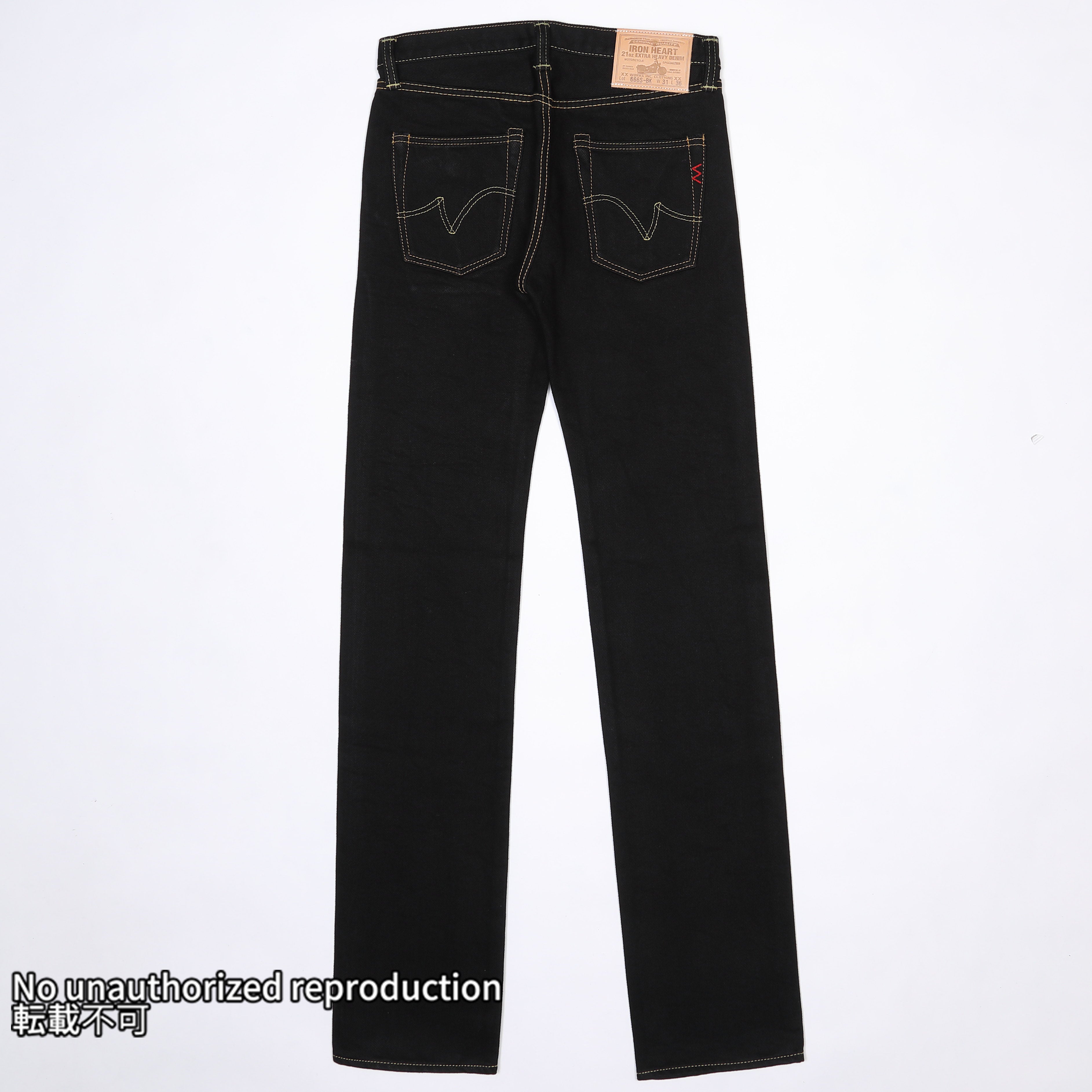 21ozセルビッチブラックデニム スリムストレート – IRON HEART