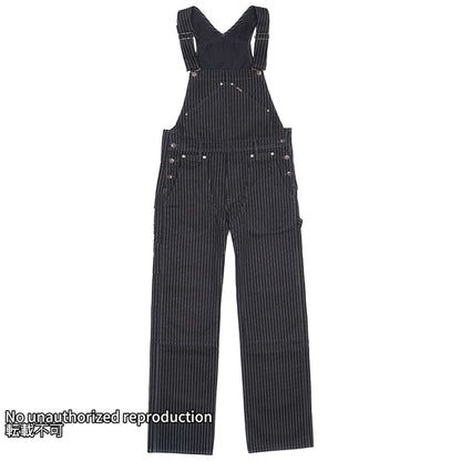 12ozブラックウォバッシュ ダブルニーオーバーオール／ブラック