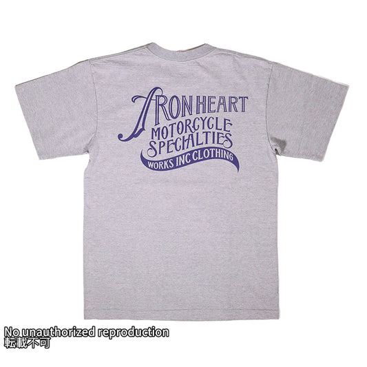 7.5ozヘビーボディプリントTシャツ(ロゴデザイン柄)／グレー