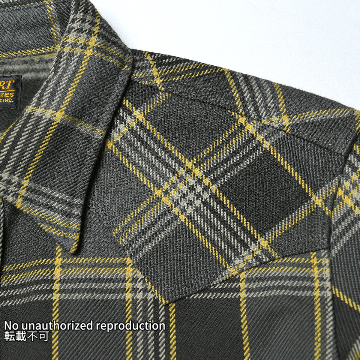IRON HEART IHSH-461 Grey western yoke and fabric detail