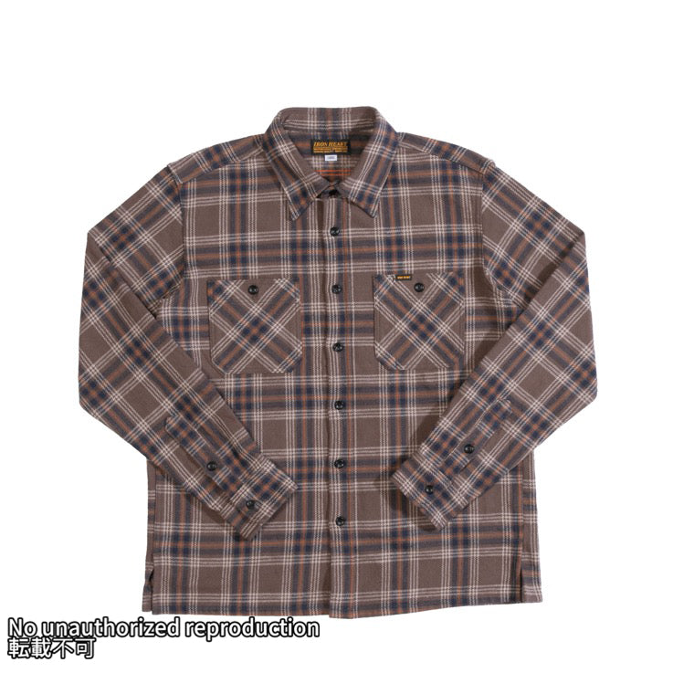 UHFスラブチェックオーバーワークシャツ／ブラウン