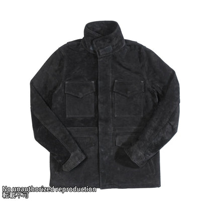 ホースハイドスウェードレザーM-65タイプジャケット／ブラック