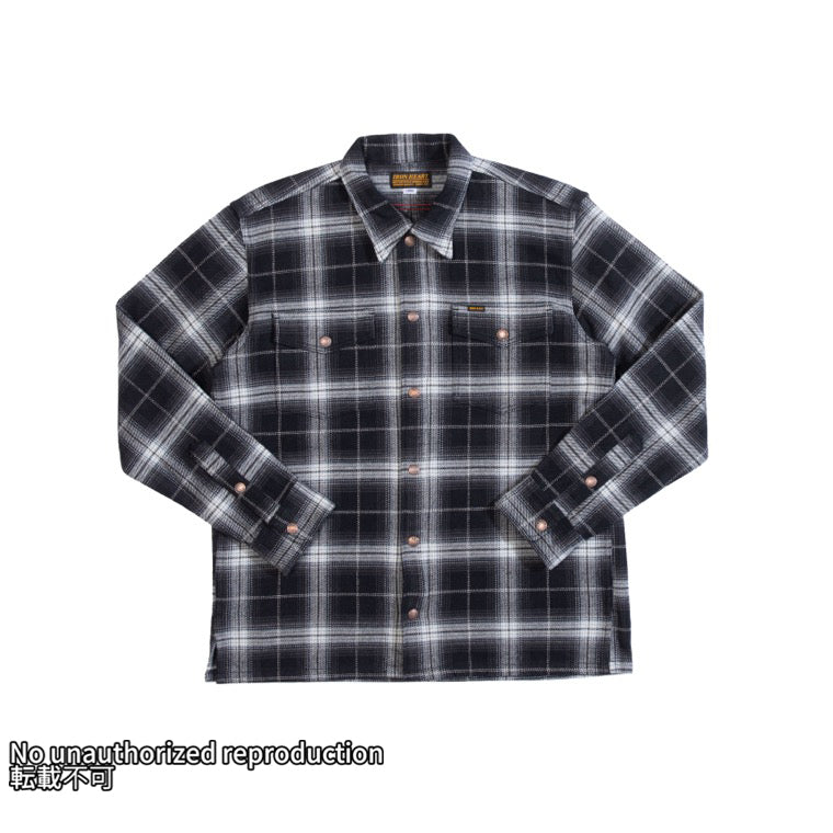 ウルトラヘビーライダースフランネルオンブレーチェック／ブラック