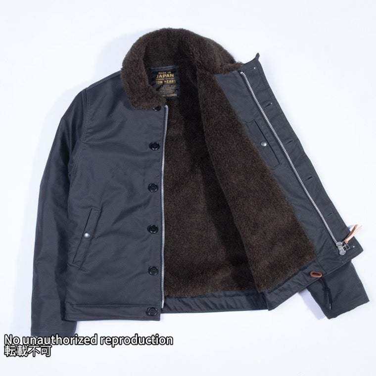 オイルドウィップコードN-1タイプデッキジャケット／ブラック