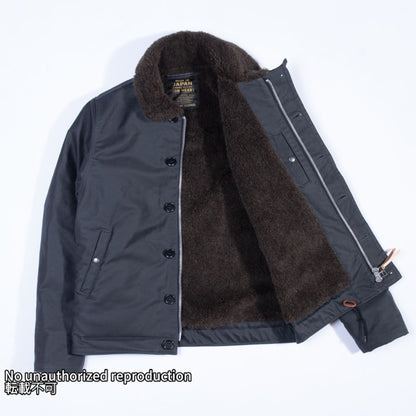 オイルドウィップコードN-1タイプデッキジャケット／ブラック