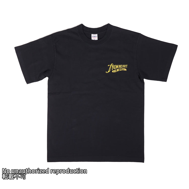 7.5ozヘビーボディプリントTシャツ(ロゴデザイン柄)／ブラック