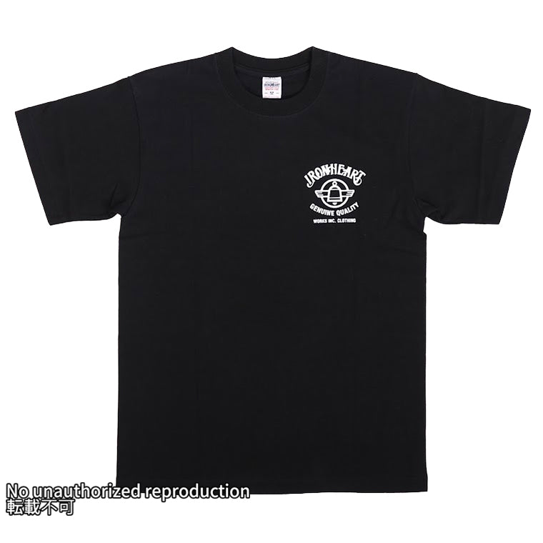 7.5ozヘビーボディプリントTシャツ(ピストンウィング柄)／ブラック